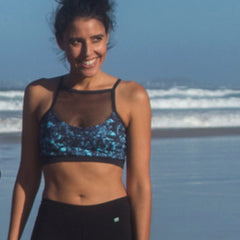 Black Sea Sports Bra with Mesh