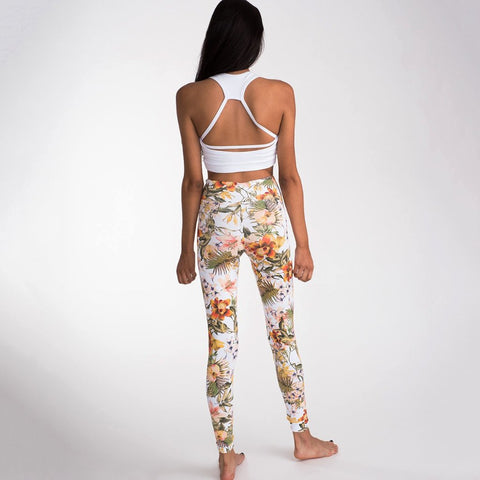 Orange Marigold Flowers Leggings