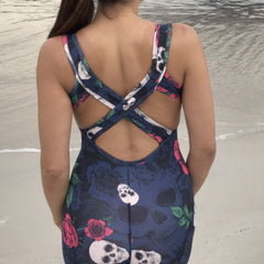 Navy Roses X Skulls Jumpsuit