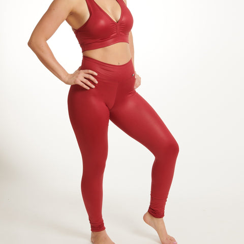 Red Cherry Shinny Leggings